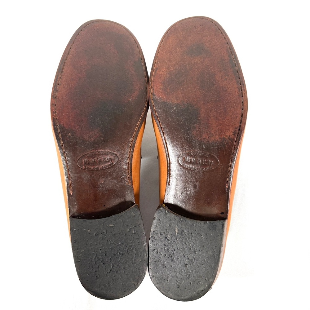 Men's Two-Tone Tan and Dark Brown Leather Bit Loafers, size Men’s 11 - Picture 5 of 9